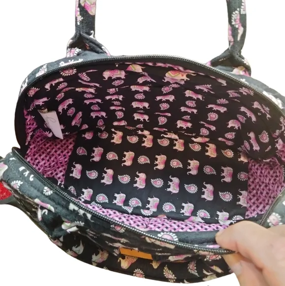 Vera Bradley Retired Pink Elephant Handbag - Picture 4 of 4
